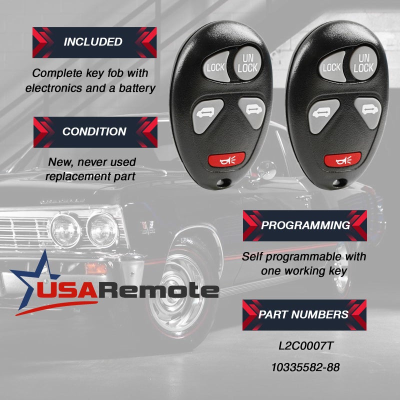 USARemote Key Fob Keyless Entry Remote fits Chevy Venture/Oldsmobile Silhouette/Pontiac Montana 2001 2002 2003 2004 2005 (L2C0007T), Set of 2 - Image 3